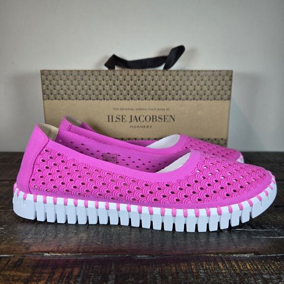 NEW Ilse Jacobsen Hornbaek Tulip Womens Size 11 EU 41 Slip On Loafer Shoe Rose - Picture 1 of 12